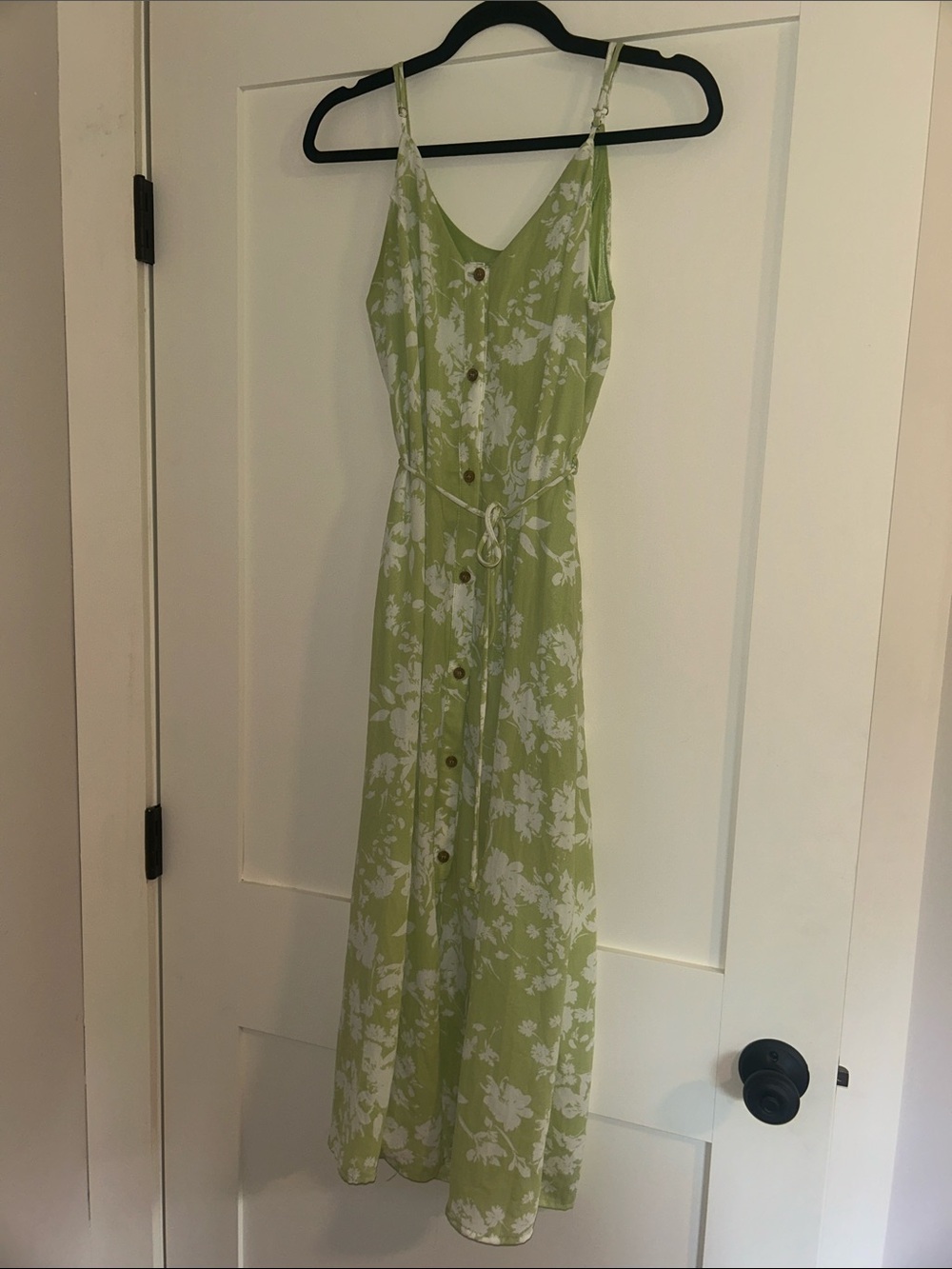 Sienna Sky Green Floral Button-Front Maxi Dress